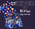 Boardshorts + Salty Pier Rashguard SET