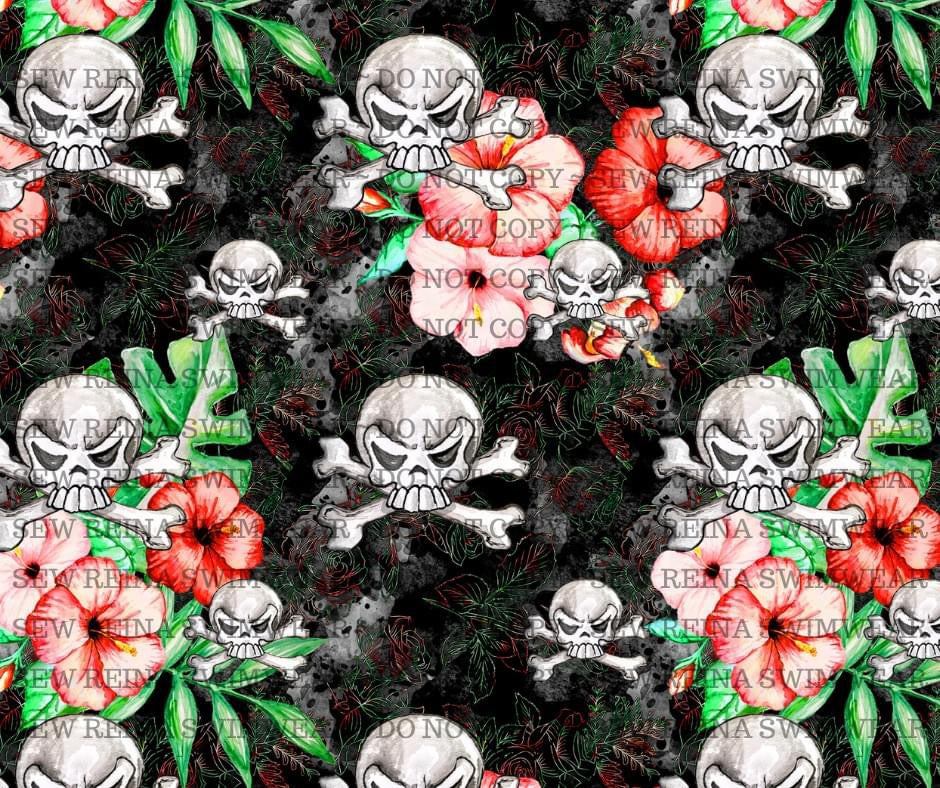 Pirates Life Skulls -Black- Fabric