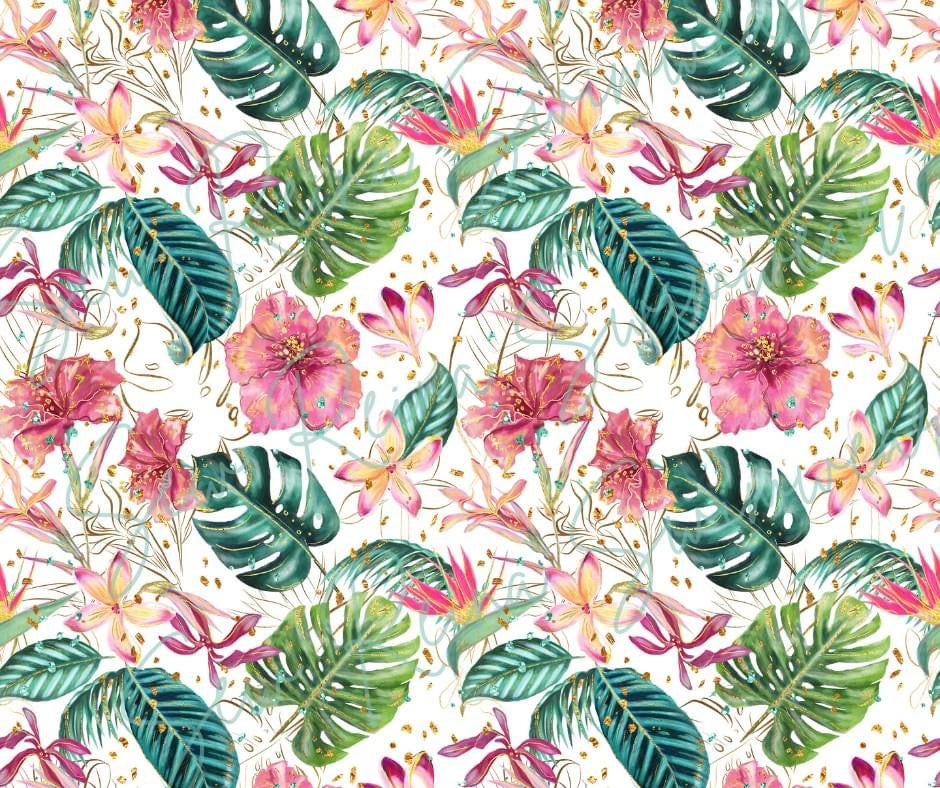 Tropical Vacay -White- Fabric