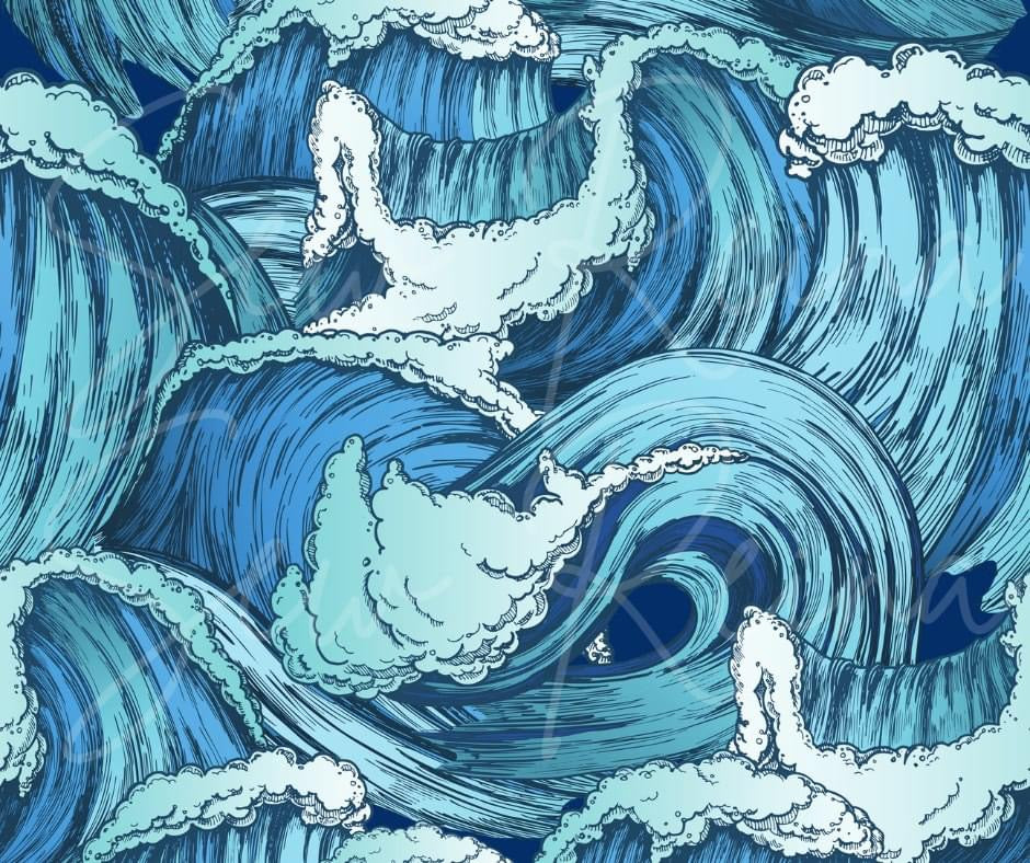Blue Waves Fabric